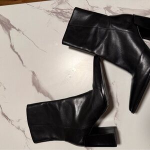 SCHUTZ Black Leather RAFFAELA Heeled Boots